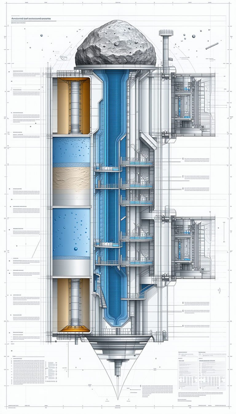 A Large Blue Pipe Is Shown In A Drawing, With A Yellow Line Running Through It