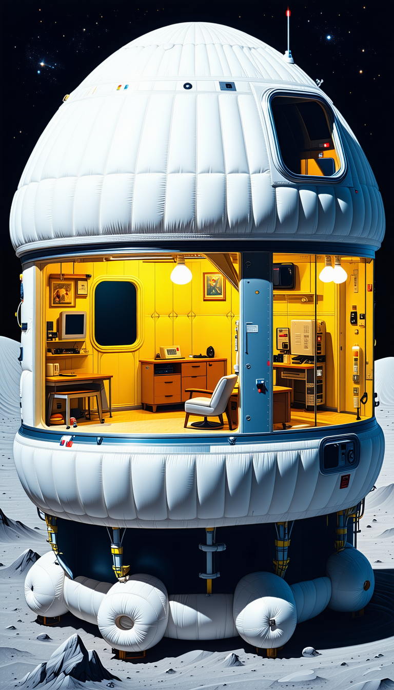 A Large, White, And Round Spacecraft With A Large Window