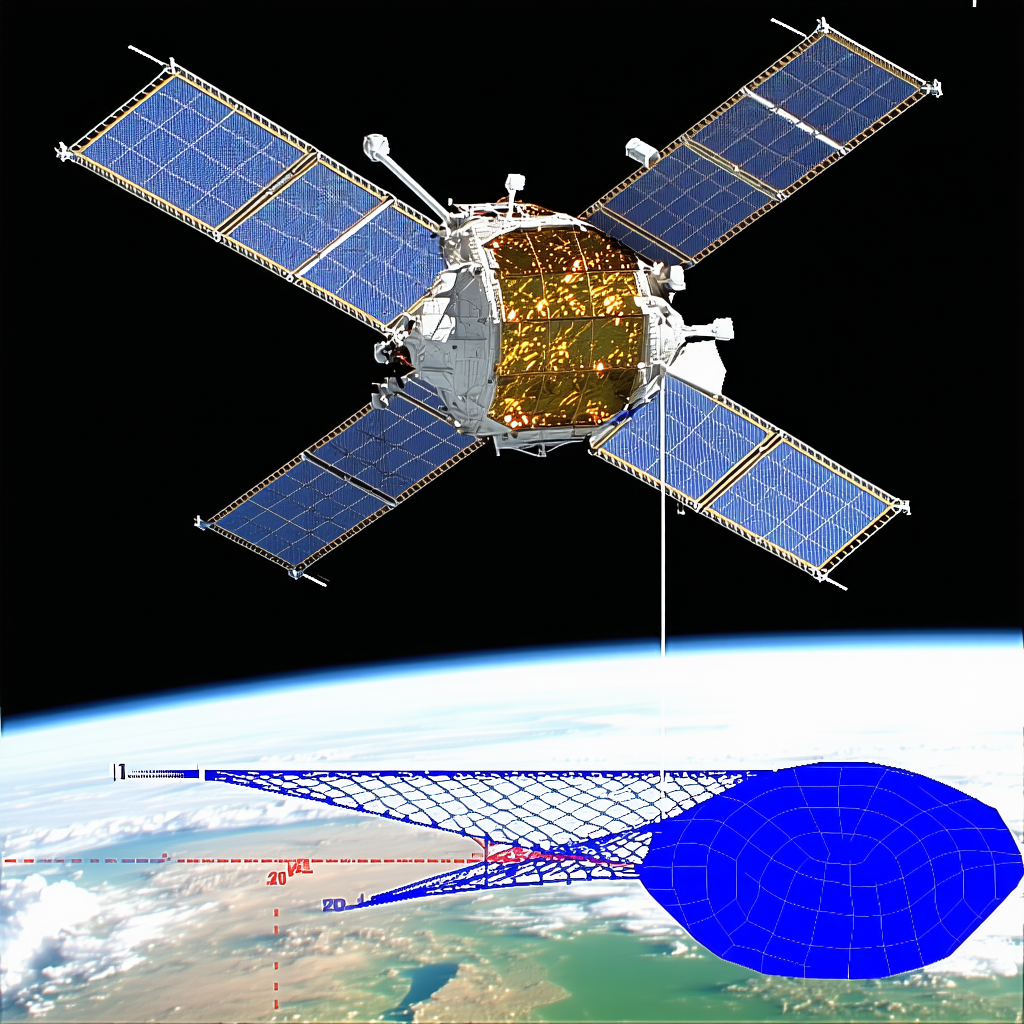 A Space Station With A Large Satellite Dish On Top Of It