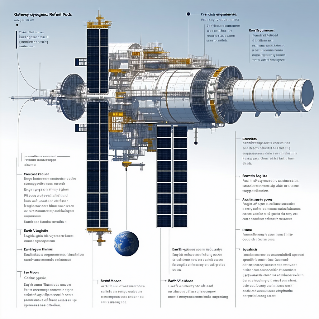 A Large Spacecraft Is Shown In A Diagram, With A Detailed Description Of Its Various Components