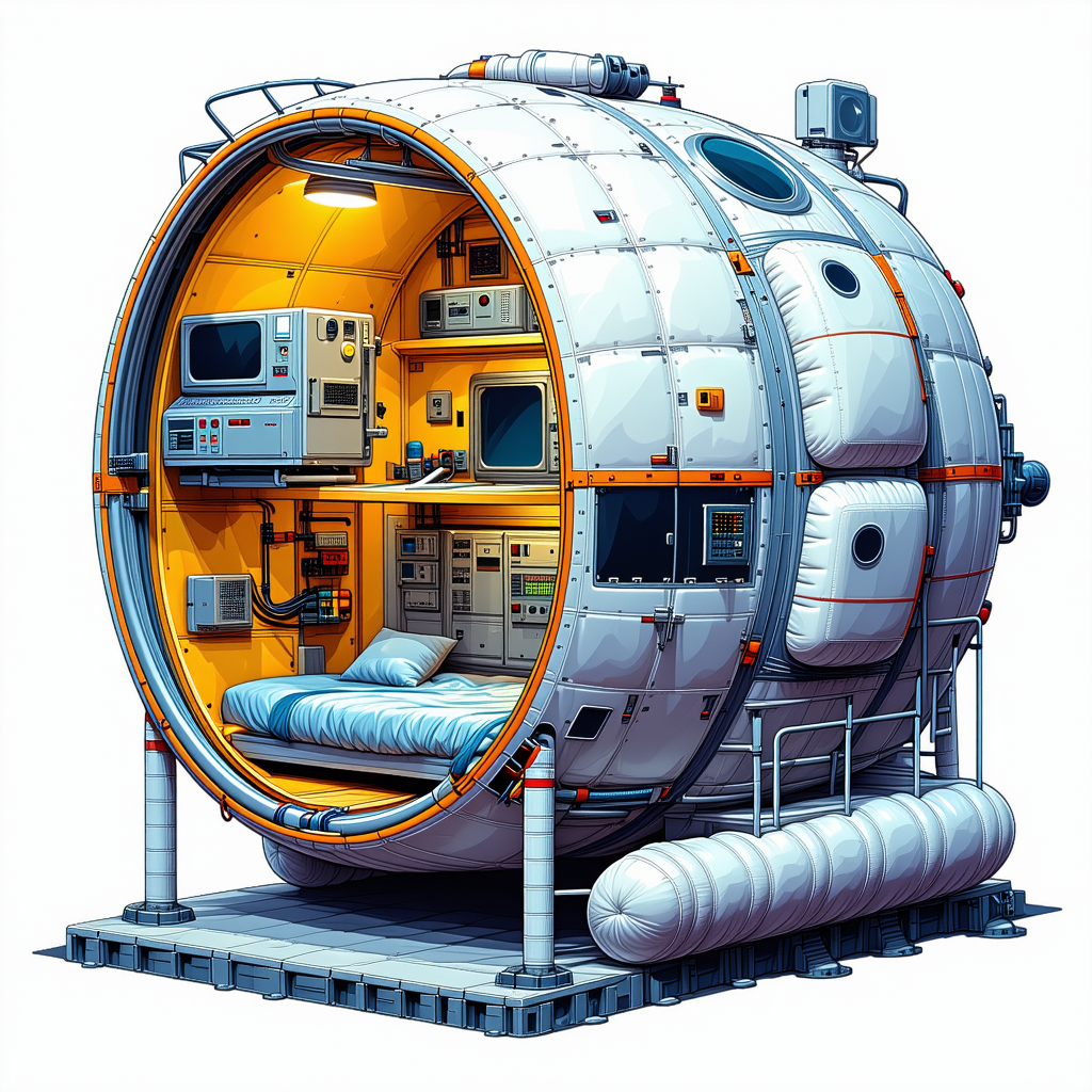 The Image Is A Cartoon Drawing Of A Space Shuttle, Which Is A Large, Round, And White Spacecraft
