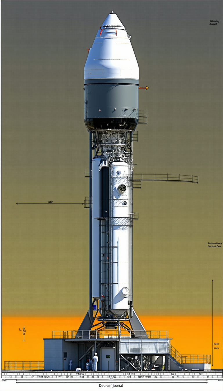A Large White Rocket Is Shown In A Computer-generated Image
