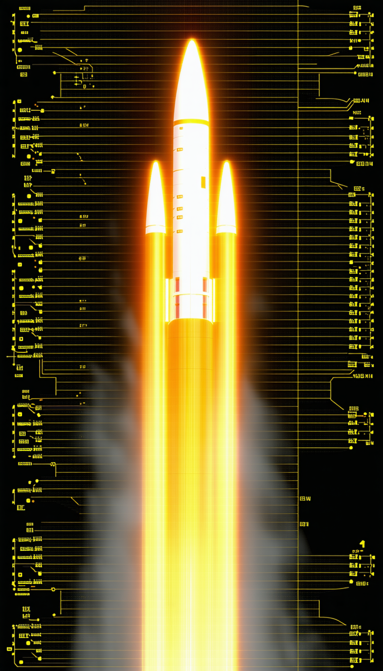 A Rocket Is Shown In The Image, With Its Engine Lit Up And The Rocket Ascending Into The Sky