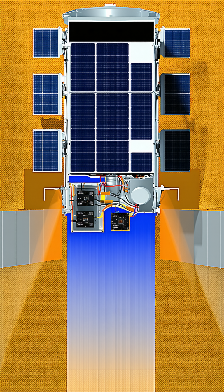 A Large Solar Panel With A Blue Background