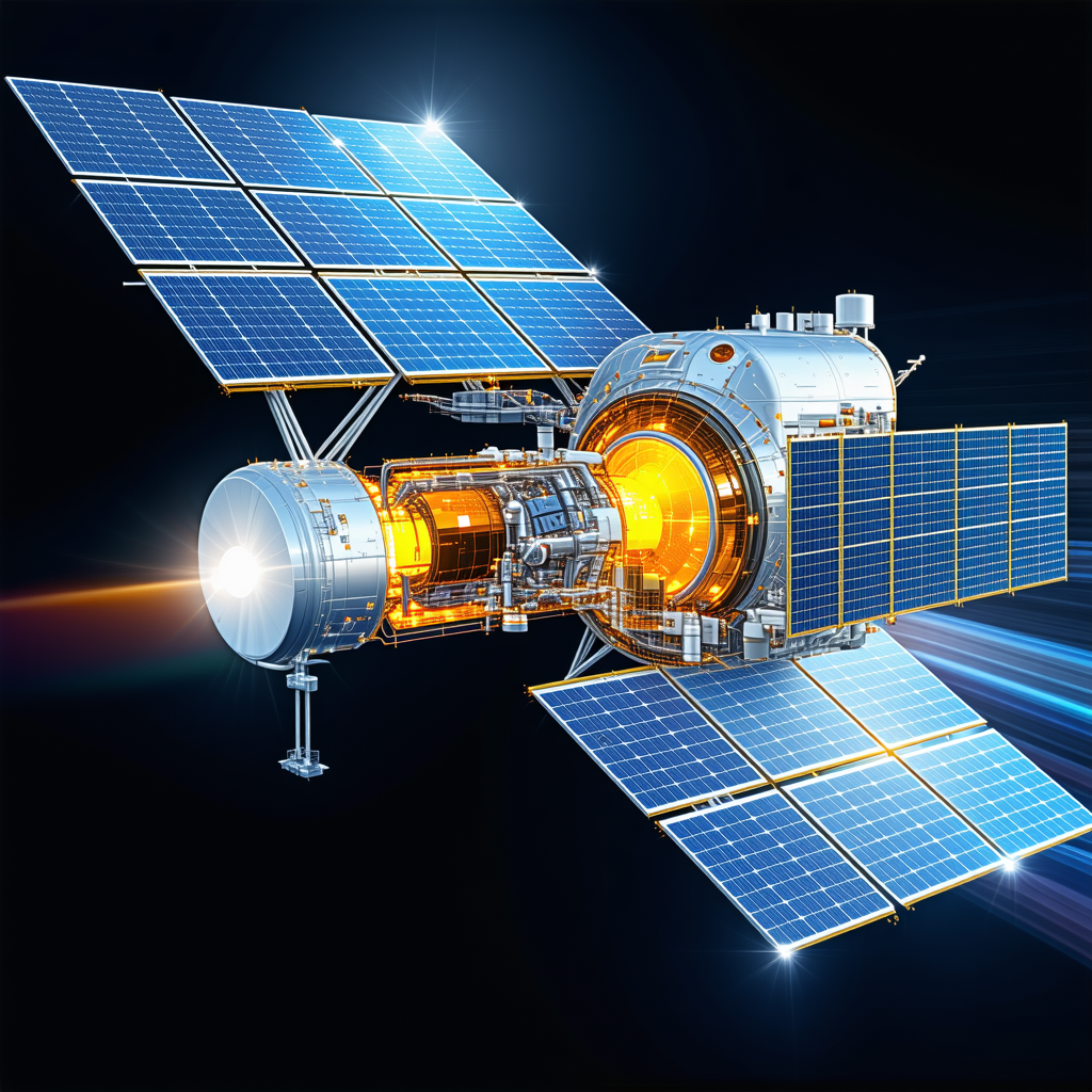 A Large Spacecraft With A Solar Panel On Its Side