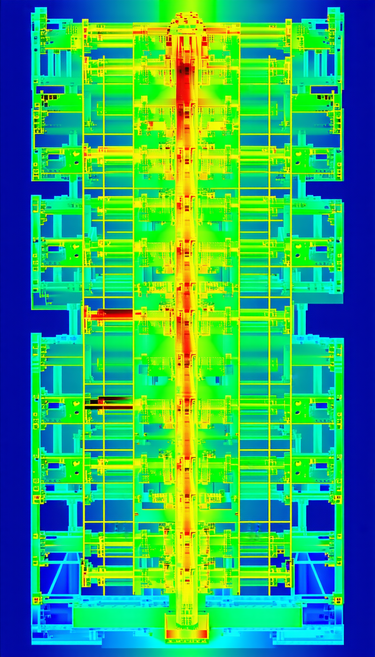 The Image Is A Blue Background With A Green And Red Light Show