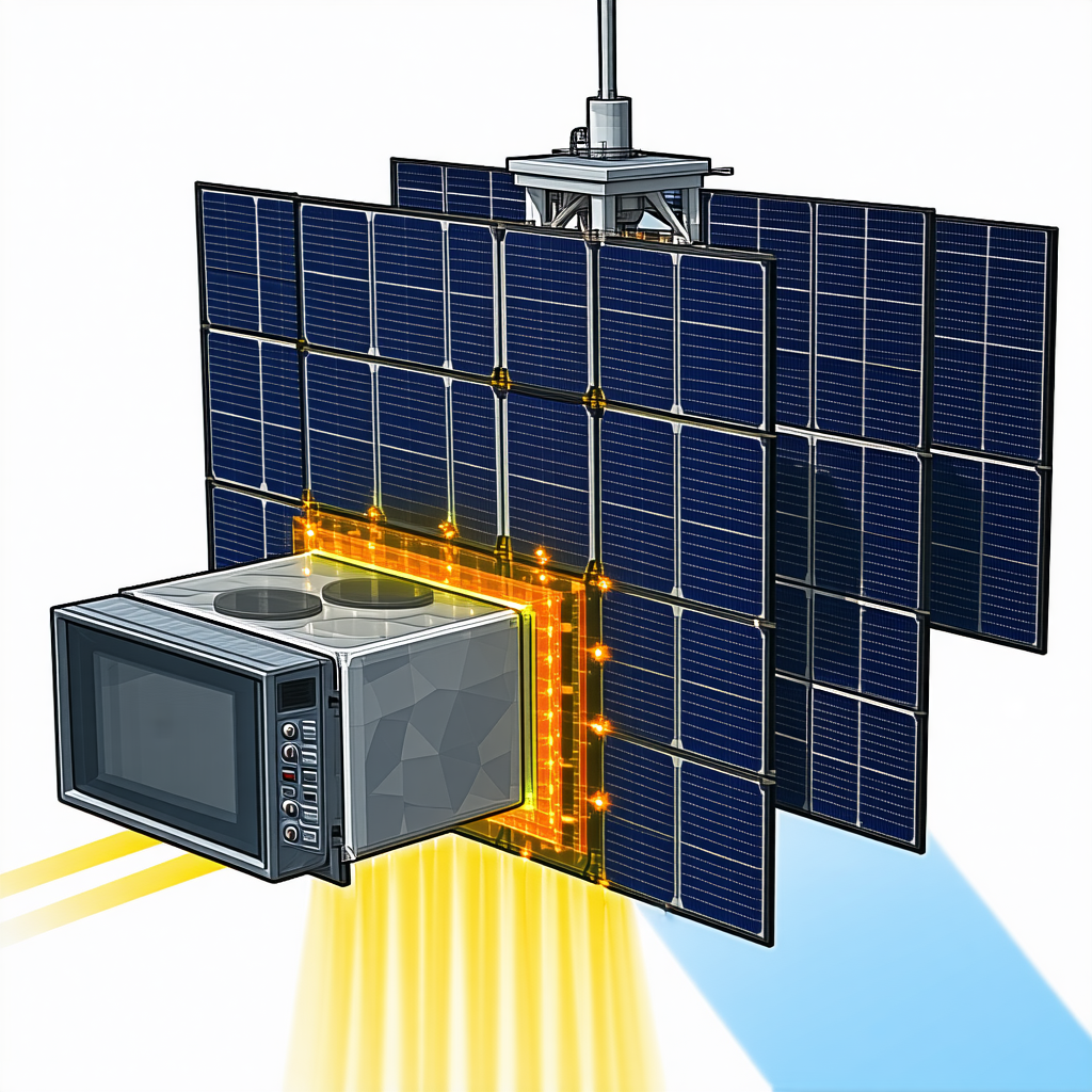 A Television Is Shown In A Cartoon-like Drawing, With A Solar Panel On Top Of It