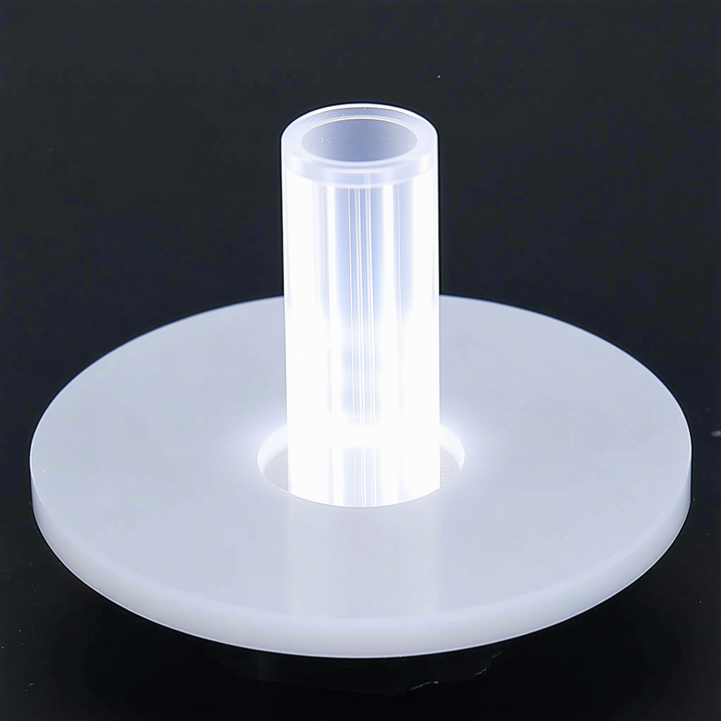 A White Light Bulb Is Sitting On A White Base
