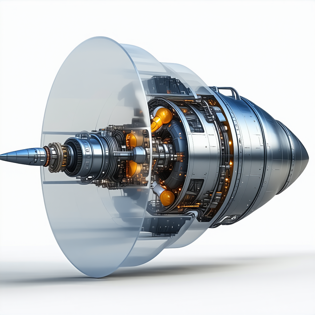 A Large, Open Engine With A Clear Glass Dome On Top
