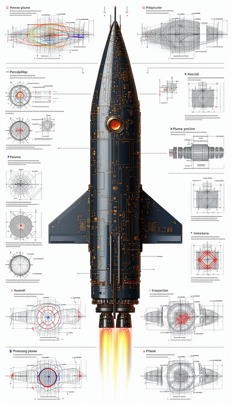 The Image Is A Detailed Diagram Of A Rocket, Showcasing Its Various Components And Their Functions