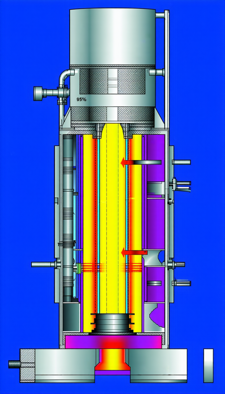 A Large, Colorful Machine With A Yellow And Purple Striped Design