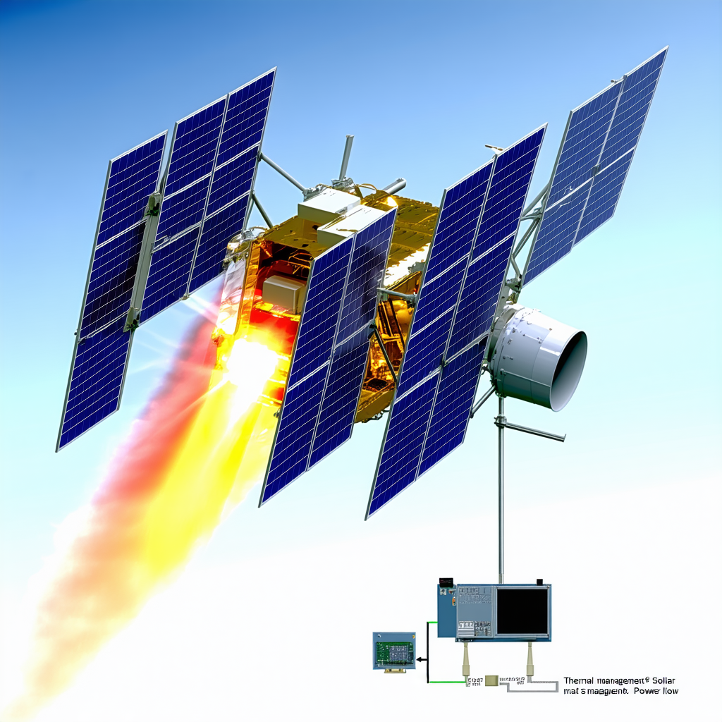 A Spacecraft Is Shown In A Diagram, With A Solar Panel On The Side