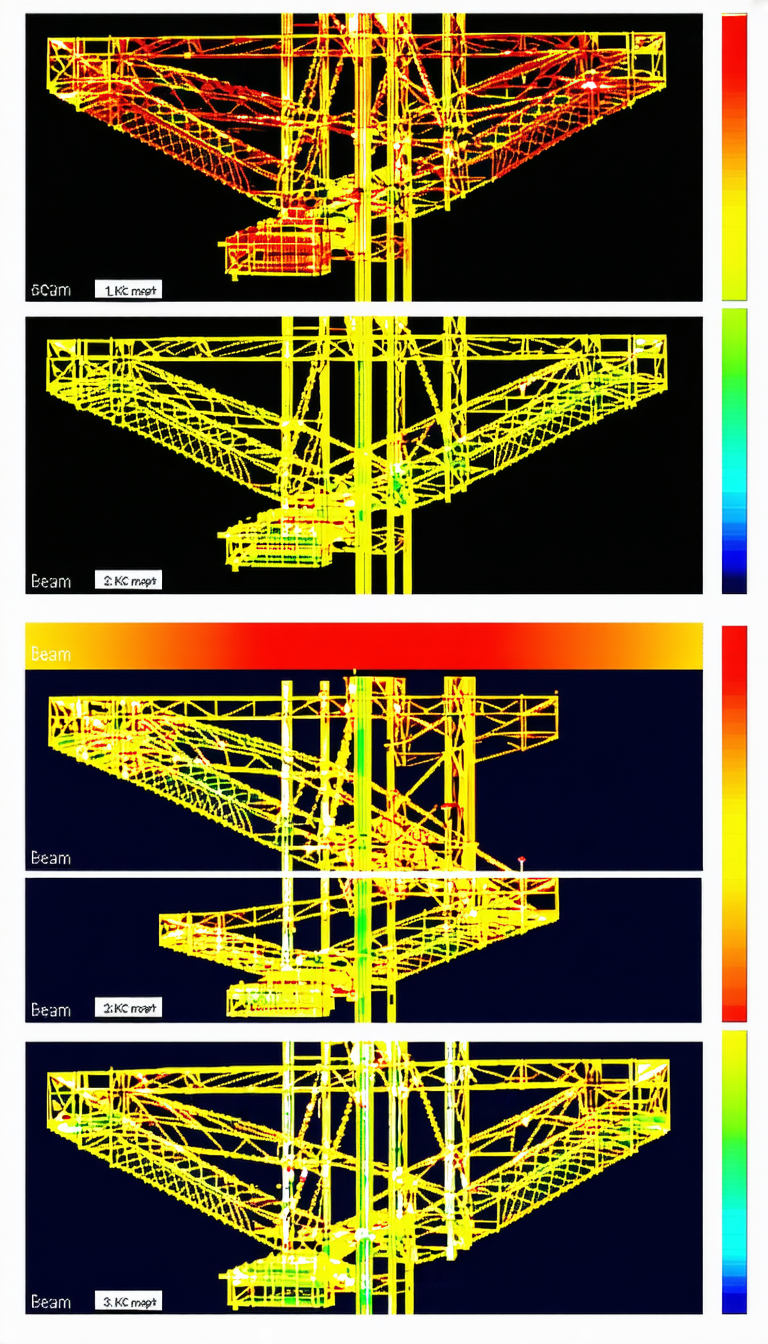 The Image Is A Three-dimensional Representation Of A Building, Likely A Crane Or A Large Structure