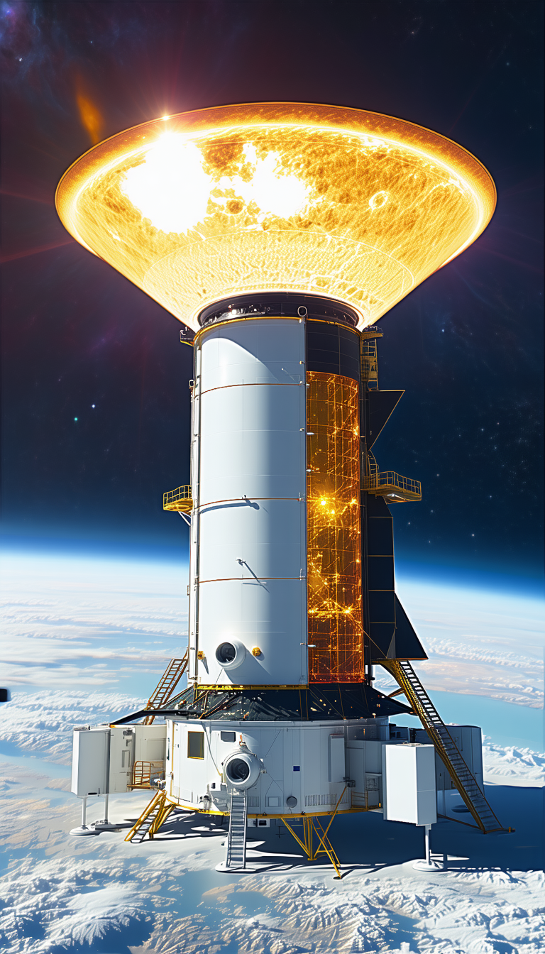 A Large Spacecraft With A Dome-shaped Structure On Top
