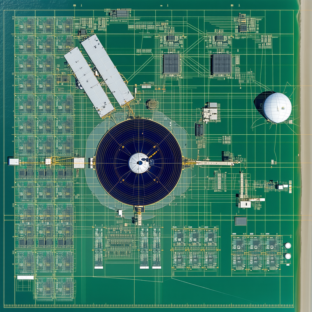 A Large, Intricate Computer Circuit Board With Many Wires And Components
