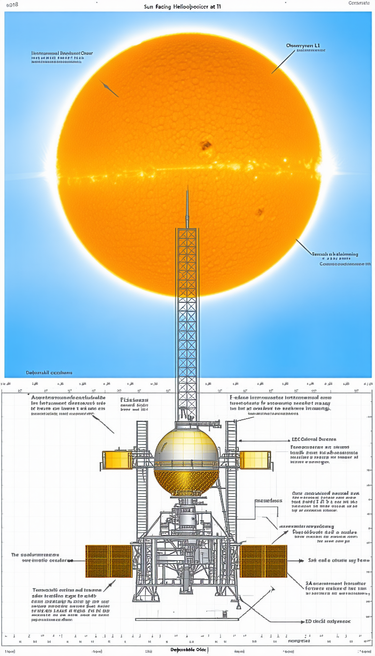 The Image Is A Diagram Of A Space Station, With A Large Sun In The Center