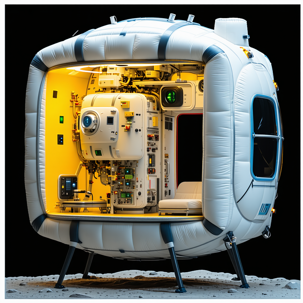 A White Space Station With A Large Window, Giving The Impression Of A Space Shuttle