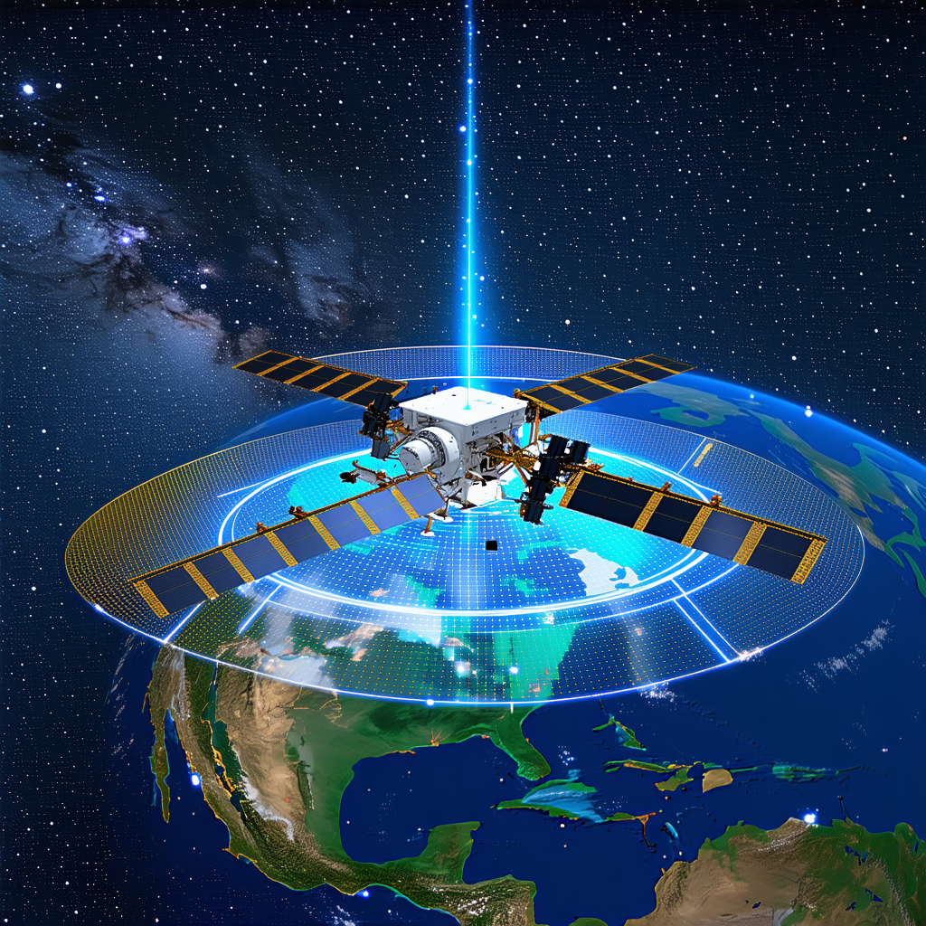 A Space Station With A Large Satellite Dish On Top Of It