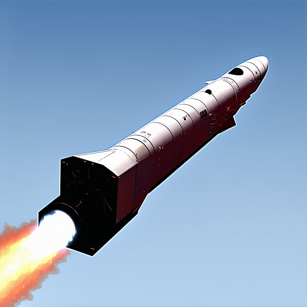 A Rocket Is Flying Through The Sky, Leaving A Trail Of Smoke Behind It