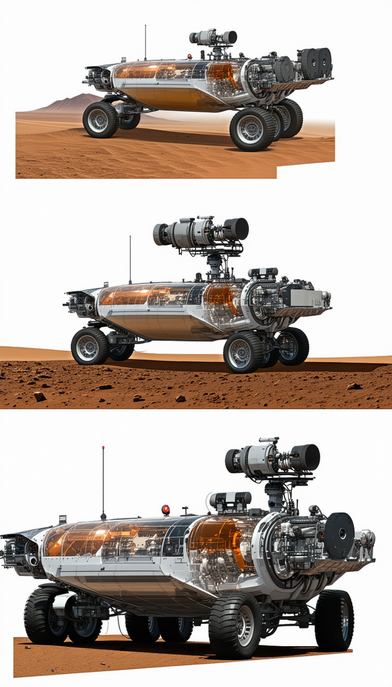 split-screen display futuristic vehicle