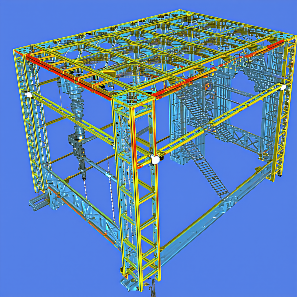 The Image Is A 3d Model Of A Large Building, Possibly A Factory Or A Warehouse