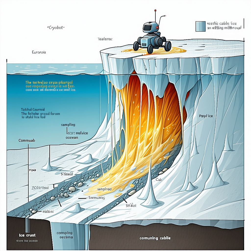 The Image Is A Cartoon Drawing Of A Robotic Vehicle, Possibly A Tank, Driving On A Snowy Surface
