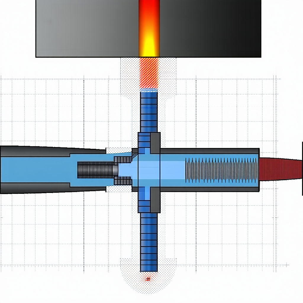 A Blue And Red Object Is Shown In A White Drawing