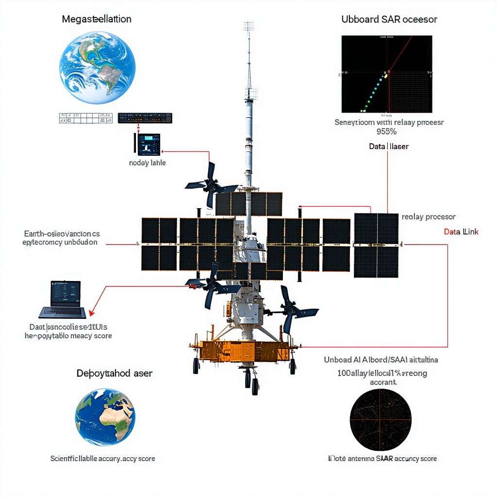The Image Is A Diagram That Shows The Different Components Of A Satellite