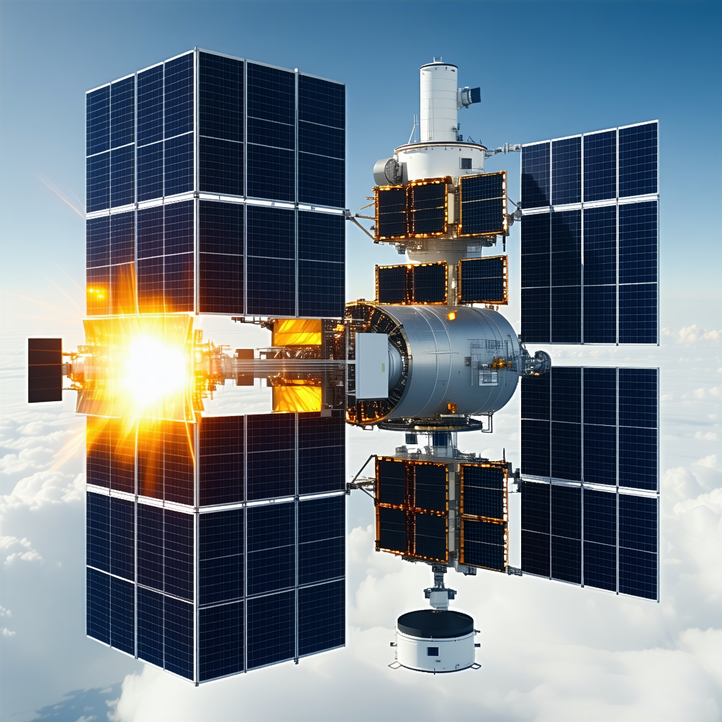 A Large Spacecraft With A Dome-shaped Structure On Top