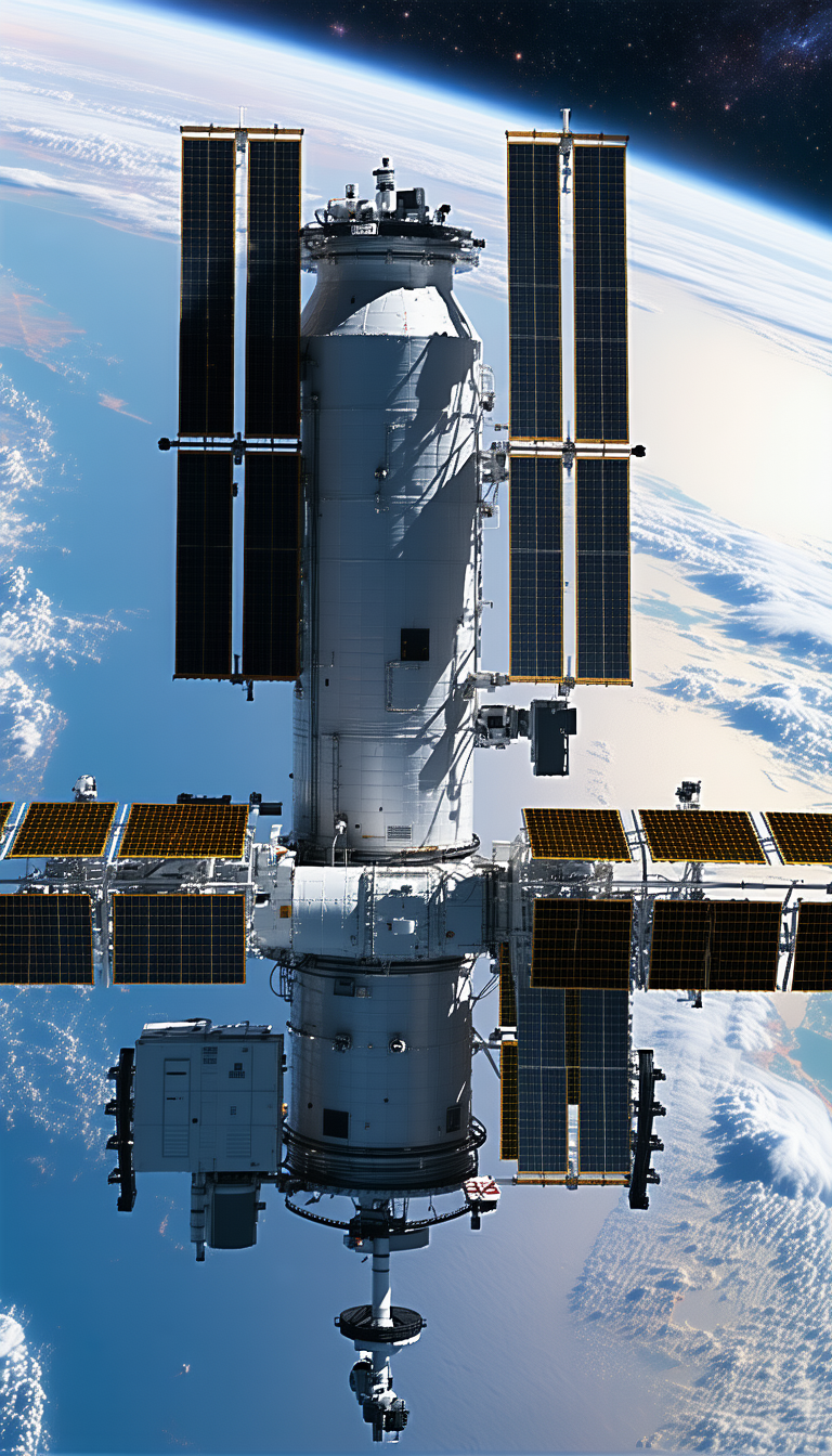 A Large Spacecraft With A Prominent Solar Panel On Its Side
