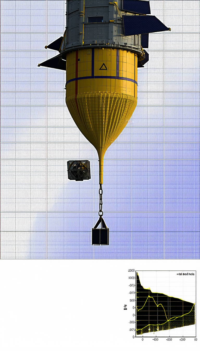 A Large, Yellow, Inflatable Balloon With A Black Box Hanging From It