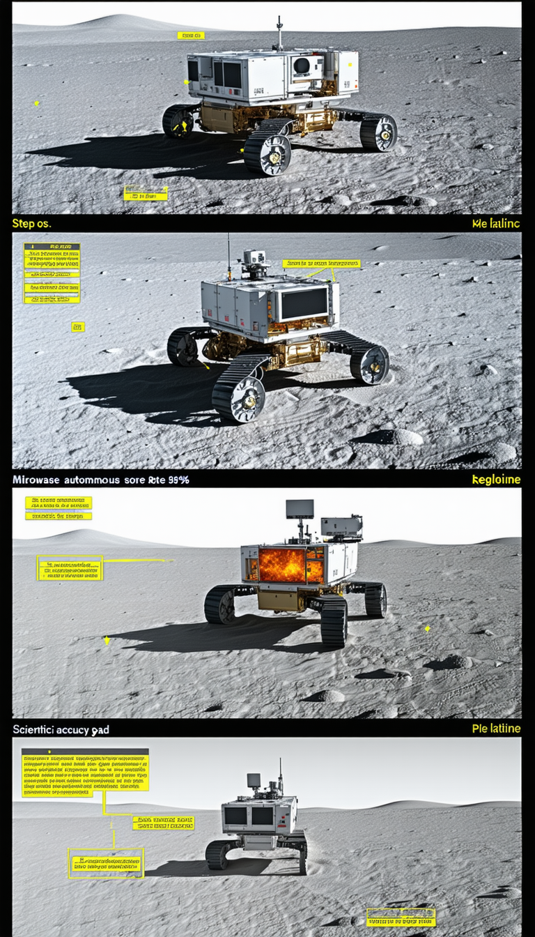 The Image Is A Split Screen Display Of A Robotic Vehicle On A Planetary Surface