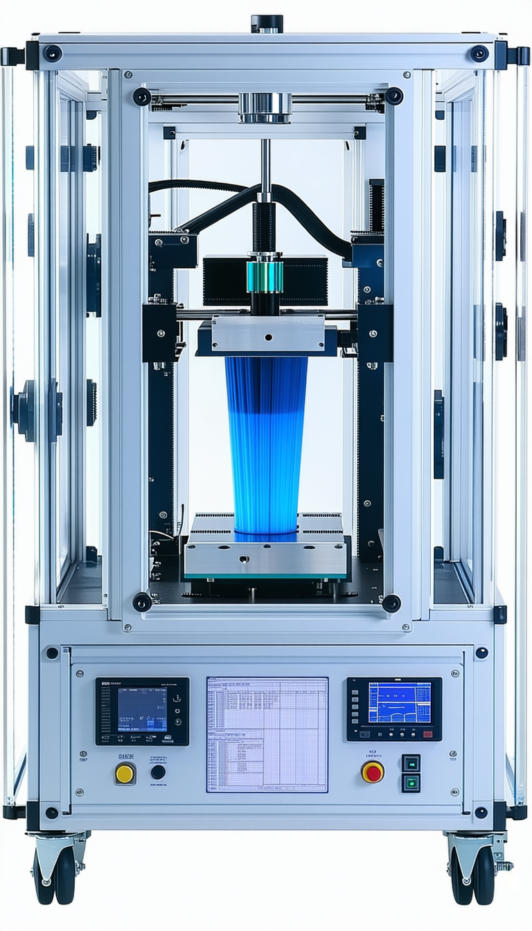 A Blue Liquid Is Being Poured Into A Container