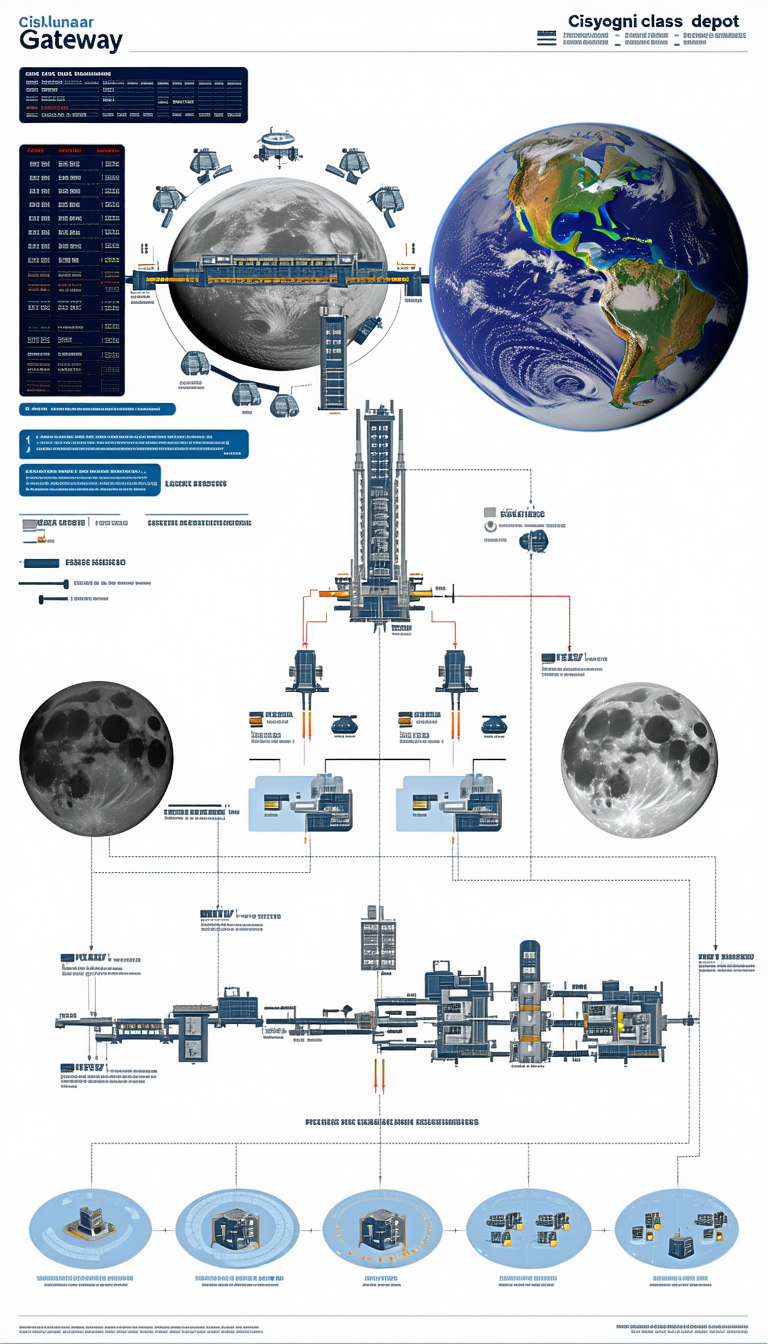A Large Poster Is Displayed, Showing A Diagram Of A Space Station