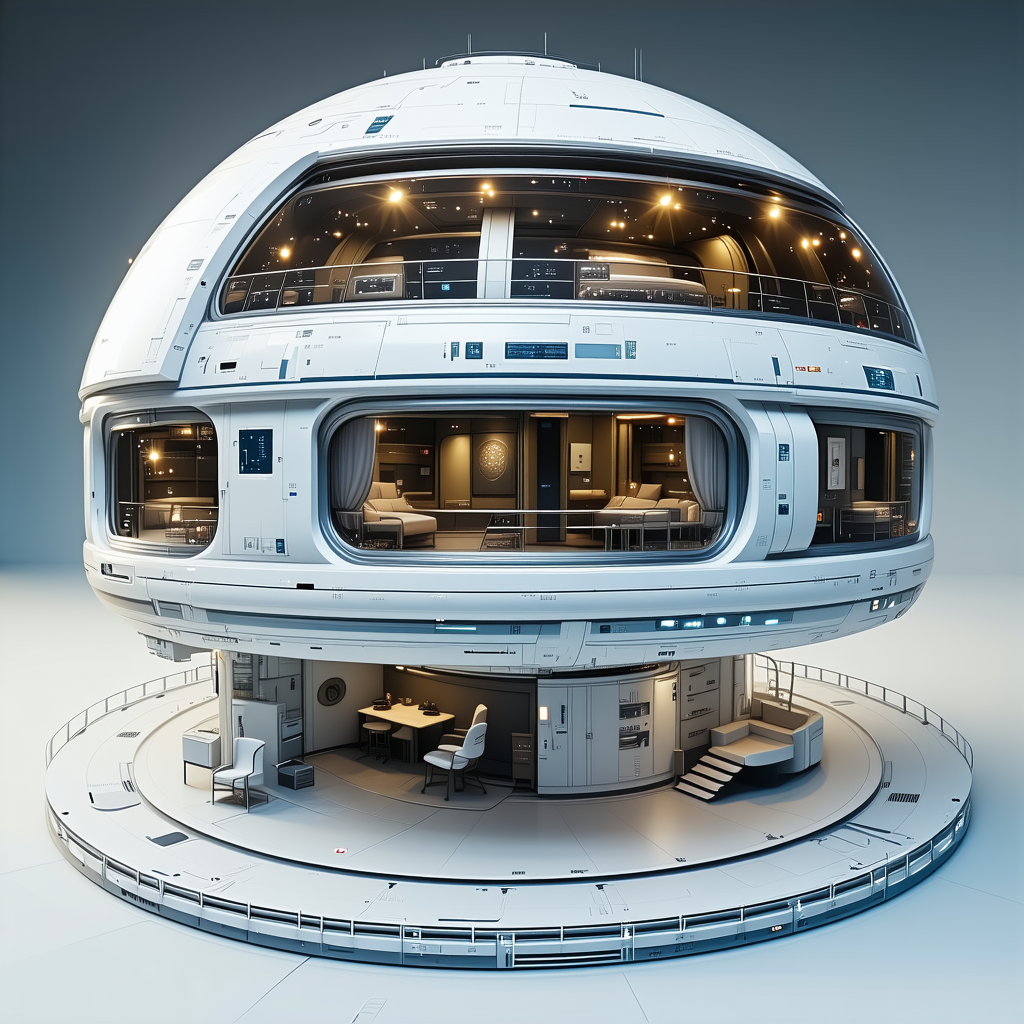 A Large, White, Round Building With A Dome-shaped Roof