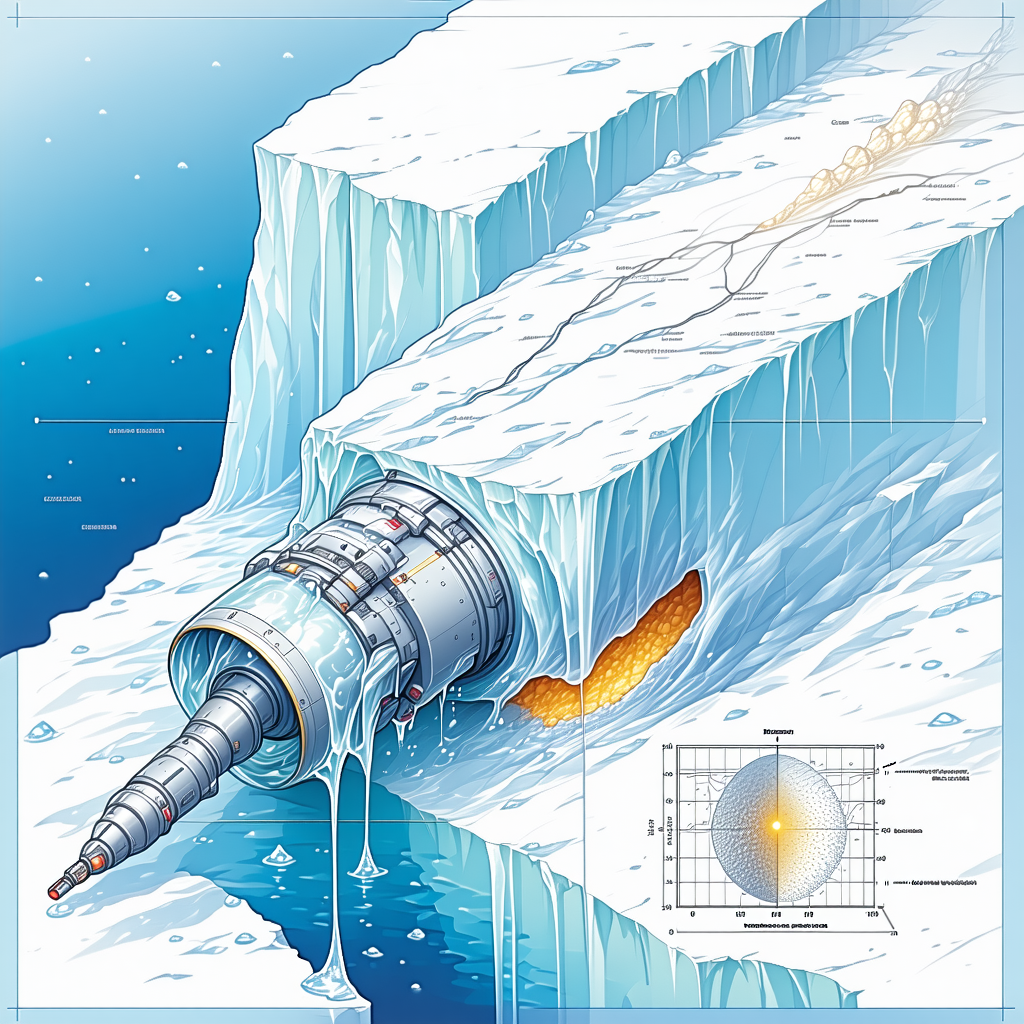 A Large Iceberg Is Shown In The Image, With A Large Pipe Sticking Out Of It