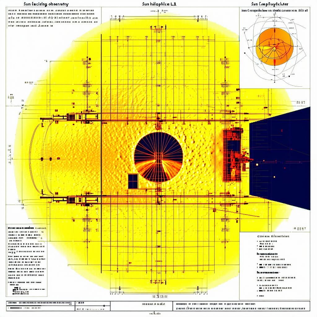 A Yellow Circle Is In The Center Of A Drawing, With A Blue Circle In The Upper Right Corner