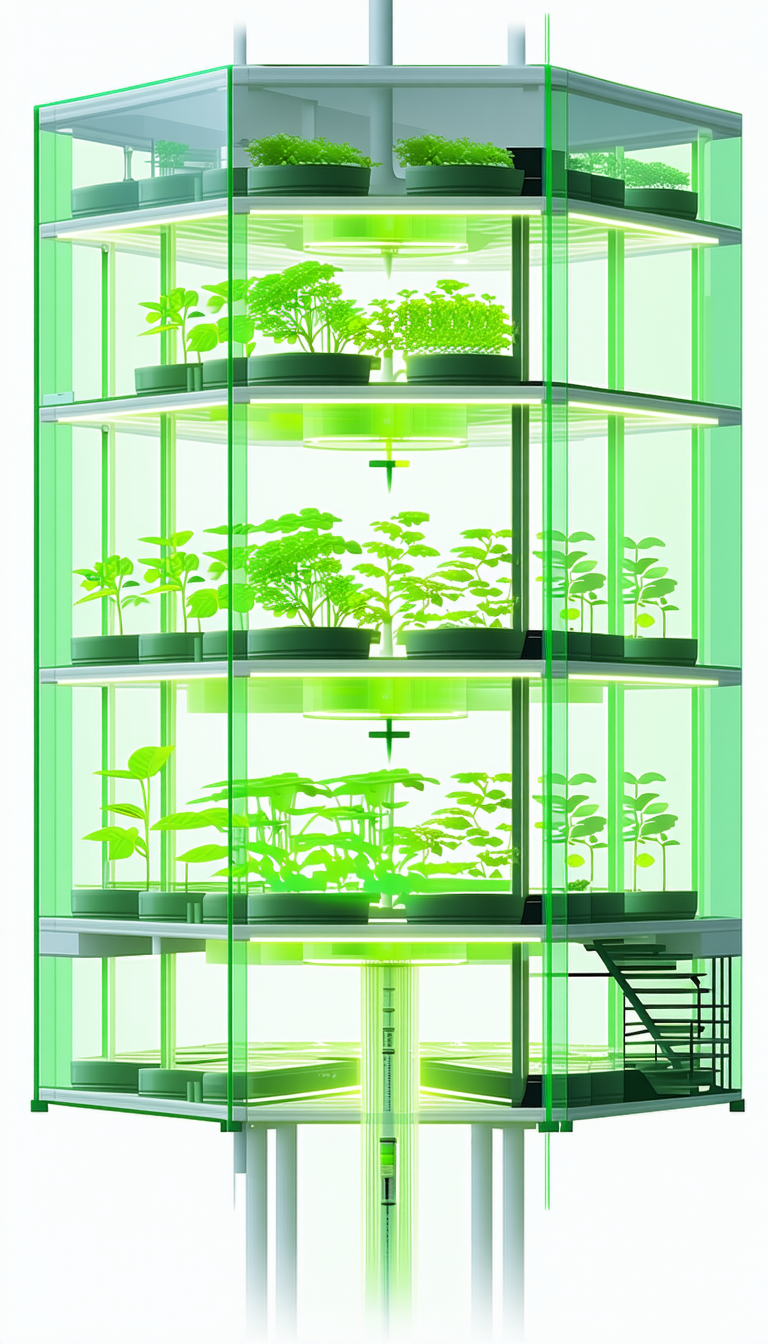 A Large, Multi-level Greenhouse Filled With A Variety Of Plants