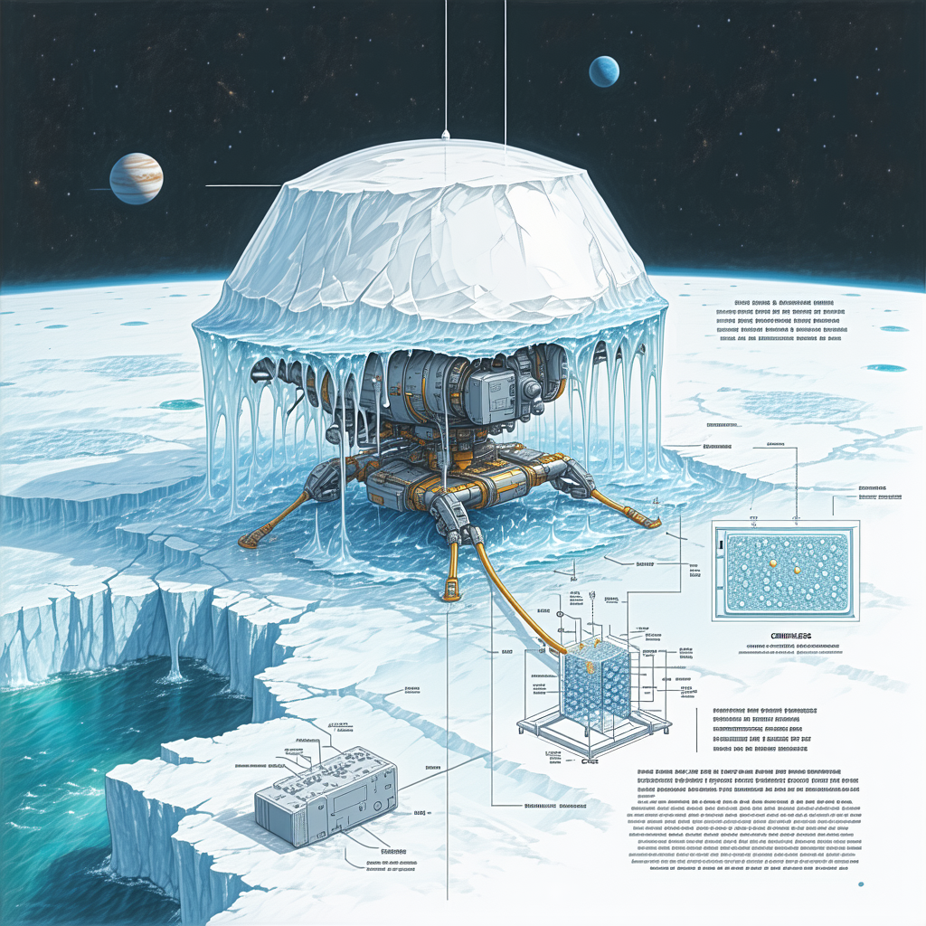 In The Image, There Is A Large, White, And Frozen Structure On A Frozen Planet