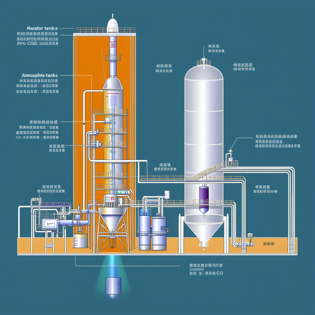 The Image Is A Blueprint Of A Chemical Plant, Showing The Various Components Of The Plant