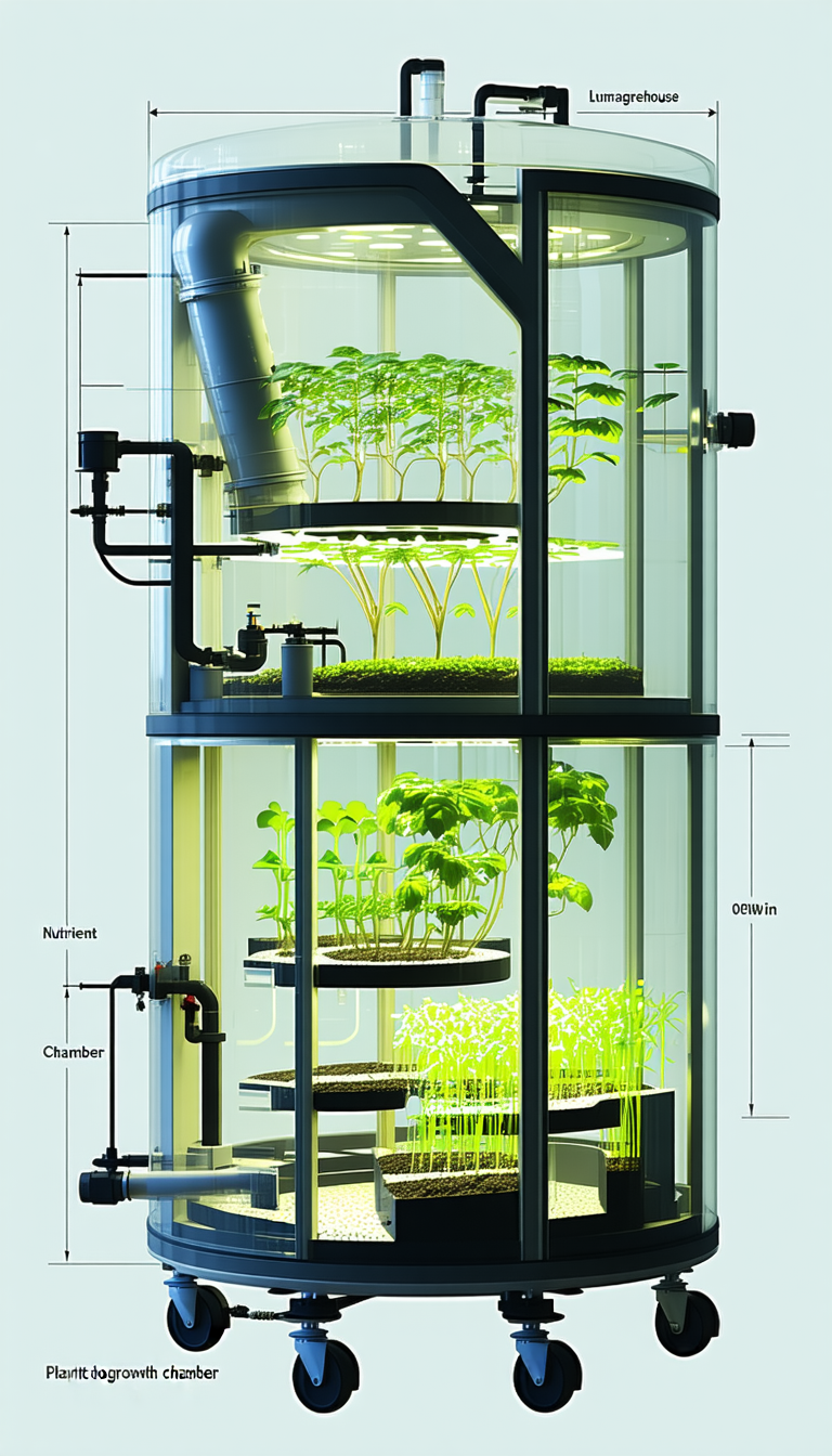 A Large, Multi-tiered Greenhouse Filled With Various Plants