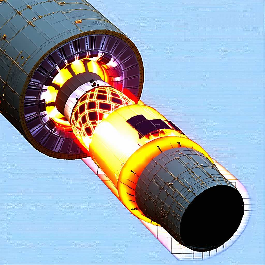 A Large, Cylindrical Object Is Shown In A Blue Background