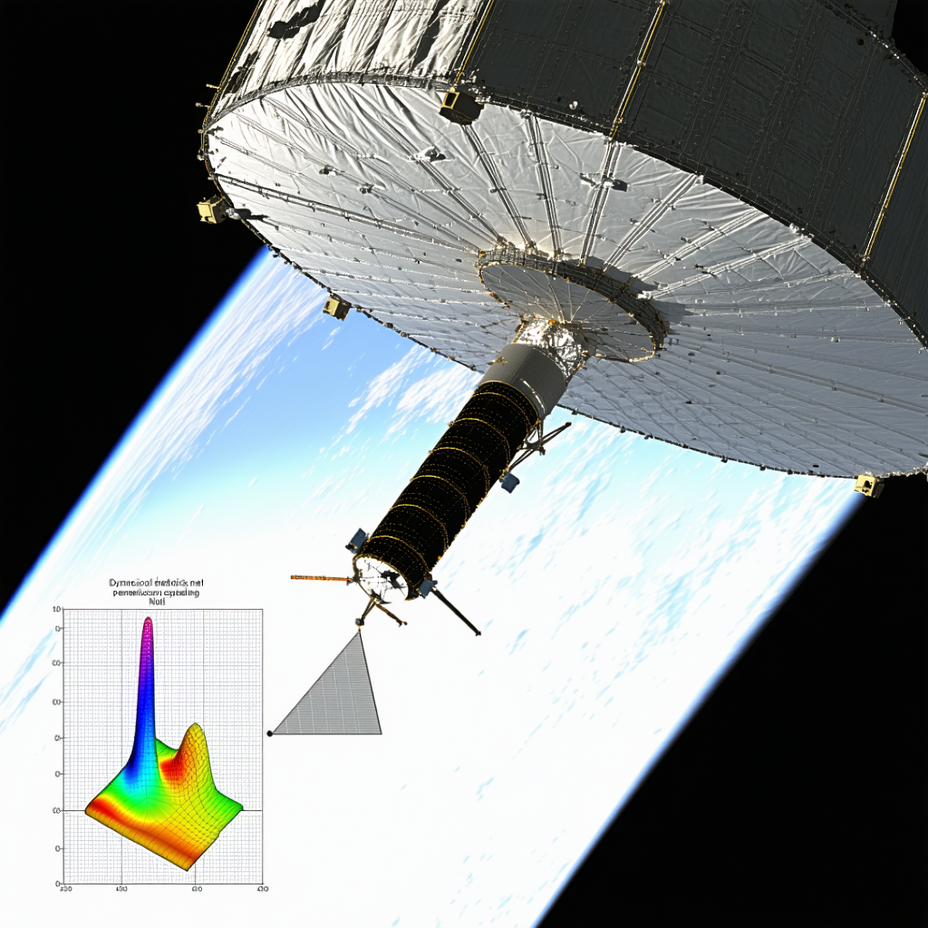 A Space Shuttle With A Large Satellite Dish On Top Of It