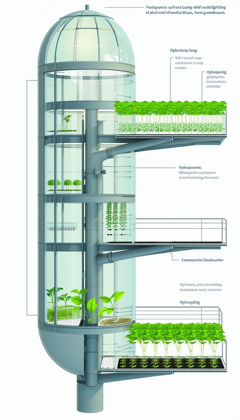 A Large Building Has A Spiral Staircase That Leads To A Greenhouse