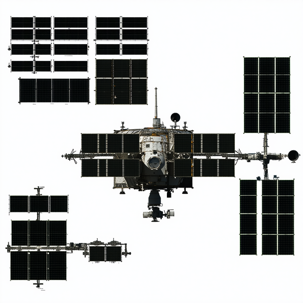 The Image Is A White Background With A Space Shuttle And Its Various Components Displayed
