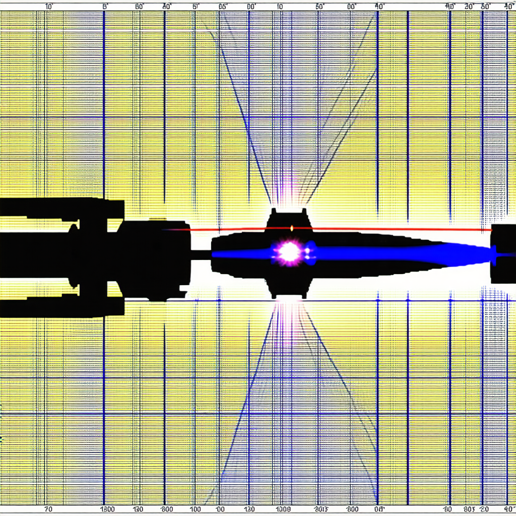 A Spacecraft Is Shown In A Close-up View, With A Bright Light Shining From The Front Of The Ship