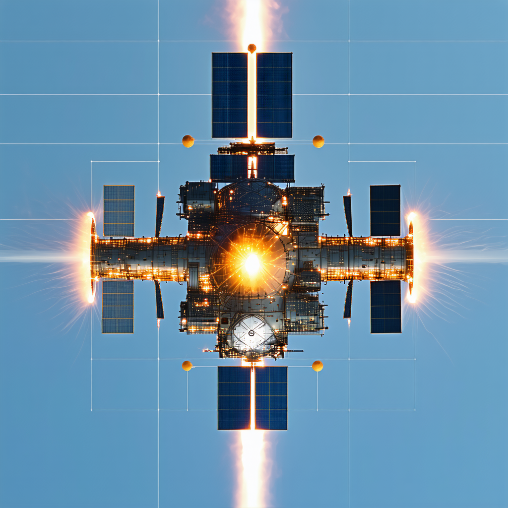 A Spacecraft With A Large, Bright Sun In The Center