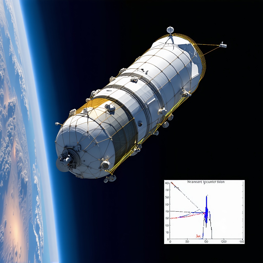 A Spacecraft Is Shown In The Image, Flying Through The Vast Expanse Of Space