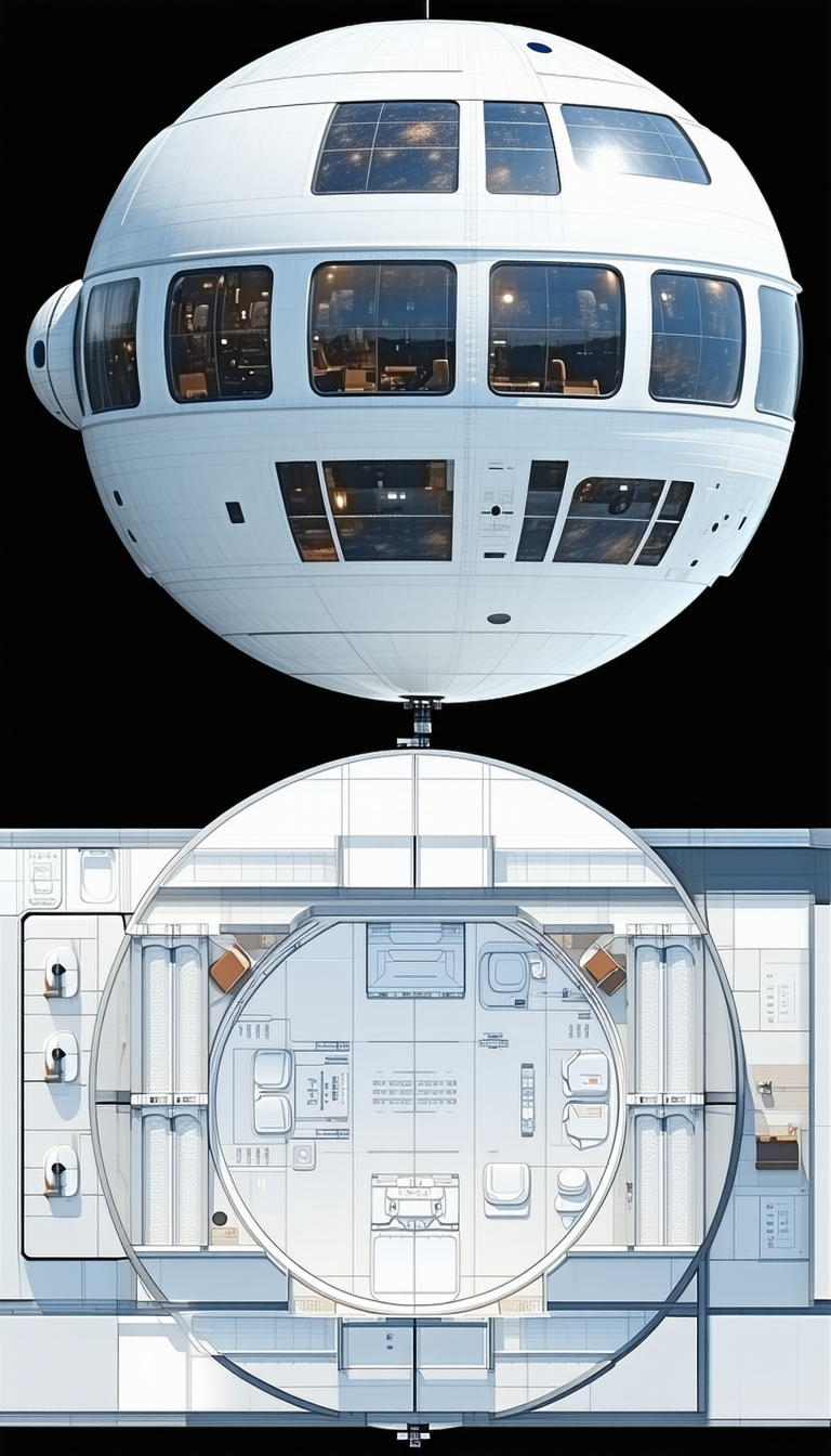 computer-generated (CGI) drawing large white