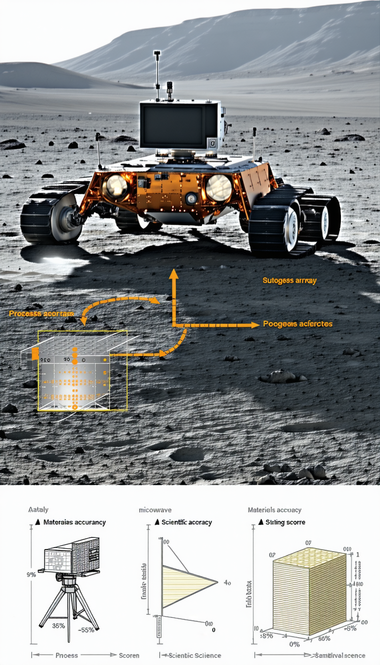 A Rover On The Moon, With A Large Orange Structure In The Foreground